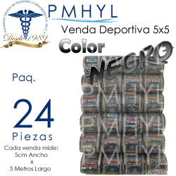 Venda Deportiva Negra 5cm x 5m Dibar | PMHYL