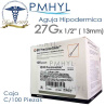 Aguja Hipodermica 27G x 1/2" ( 13mm ) BD C/100 Pzas | PMHYL