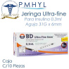 Jeringa Para Insulina Ultra Fine 0.3ml 31G x 6mm C/10 Pzas BD | PMHYL