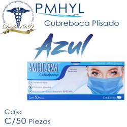 Cubreboca Azul Plisado...