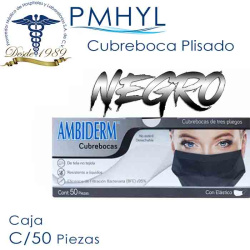 Cubreboca Negro Plisado...